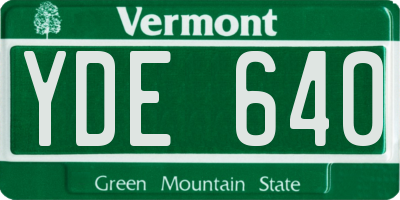 VT license plate YDE640