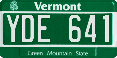 VT license plate YDE641