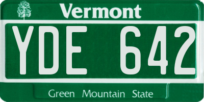VT license plate YDE642