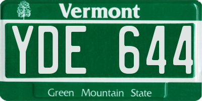 VT license plate YDE644