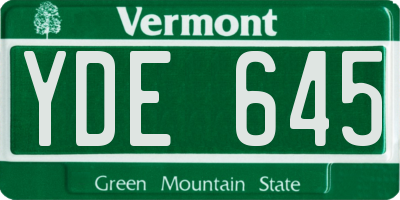 VT license plate YDE645