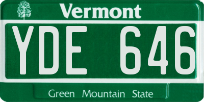 VT license plate YDE646