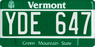 VT license plate YDE647