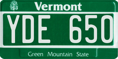 VT license plate YDE650