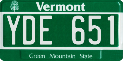 VT license plate YDE651