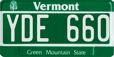 VT license plate YDE660