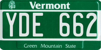 VT license plate YDE662