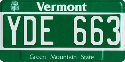 VT license plate YDE663
