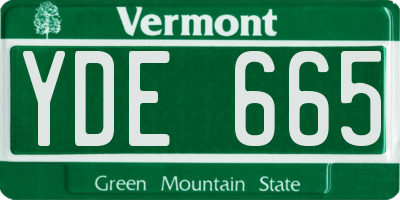 VT license plate YDE665