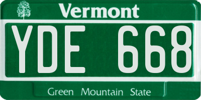 VT license plate YDE668