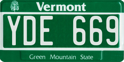 VT license plate YDE669