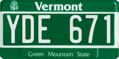 VT license plate YDE671