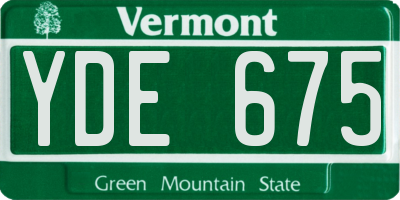 VT license plate YDE675