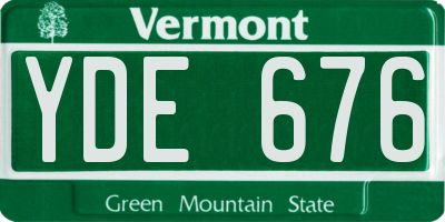 VT license plate YDE676