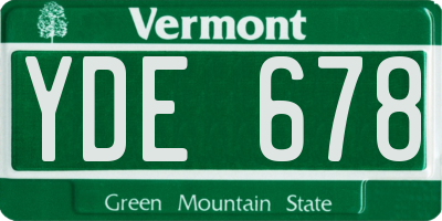 VT license plate YDE678