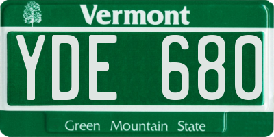 VT license plate YDE680