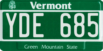 VT license plate YDE685