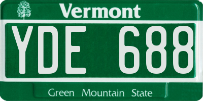 VT license plate YDE688