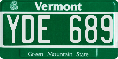 VT license plate YDE689