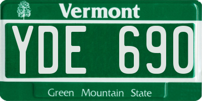 VT license plate YDE690