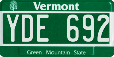 VT license plate YDE692