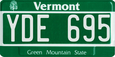 VT license plate YDE695