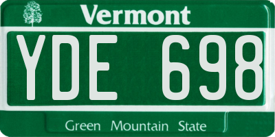VT license plate YDE698