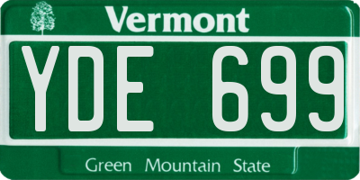VT license plate YDE699
