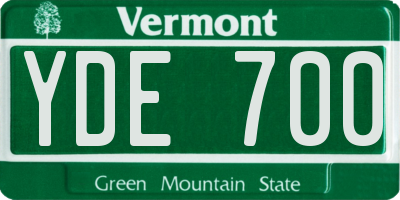 VT license plate YDE700