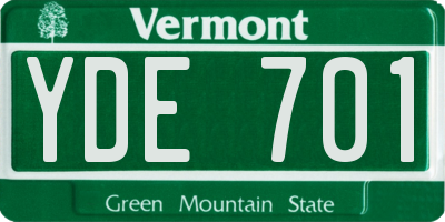 VT license plate YDE701