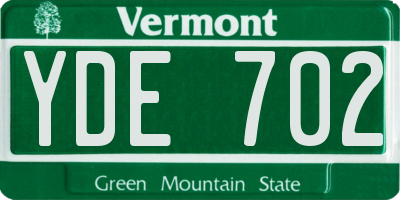 VT license plate YDE702