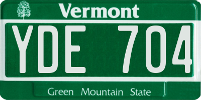VT license plate YDE704
