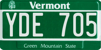 VT license plate YDE705
