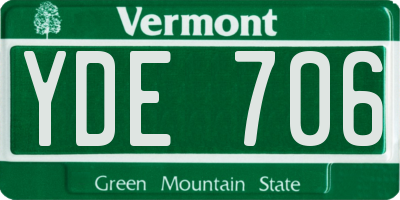 VT license plate YDE706