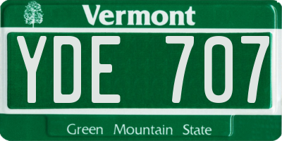 VT license plate YDE707