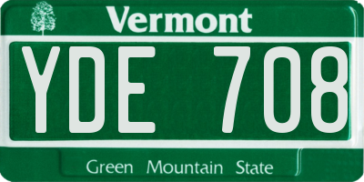 VT license plate YDE708