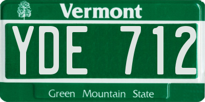 VT license plate YDE712