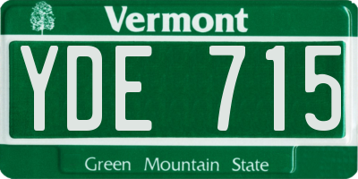 VT license plate YDE715