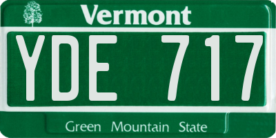 VT license plate YDE717