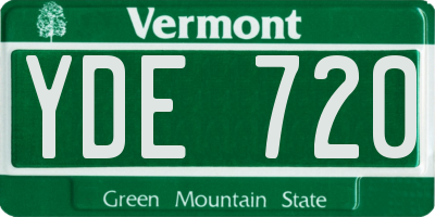 VT license plate YDE720