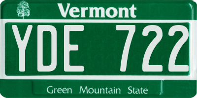 VT license plate YDE722