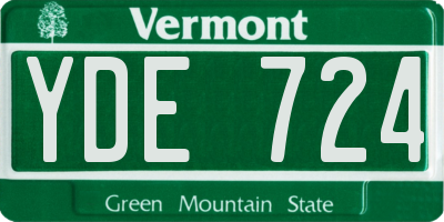 VT license plate YDE724