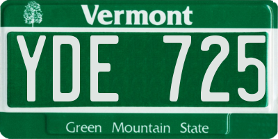 VT license plate YDE725