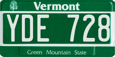VT license plate YDE728
