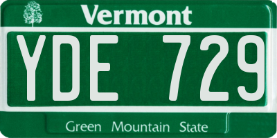 VT license plate YDE729