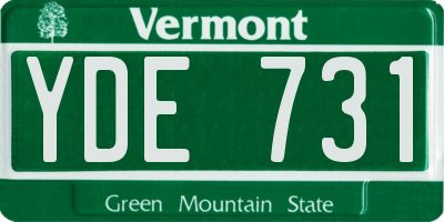 VT license plate YDE731
