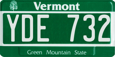VT license plate YDE732