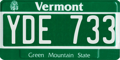 VT license plate YDE733