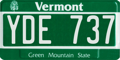 VT license plate YDE737