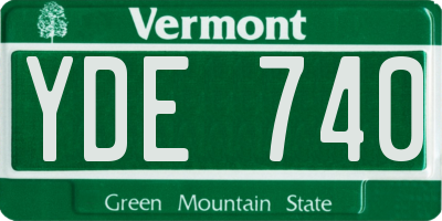 VT license plate YDE740